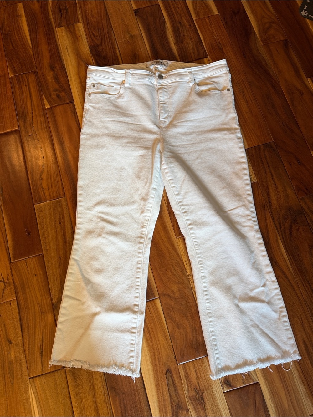Liverpool White Women's Crop Flare Jeans